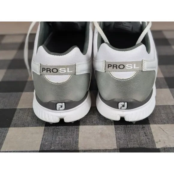 FootJoy Pro SL SoftSpike Golf Shoes White/Gray Men's Size 11 - Picture 8 of 13
